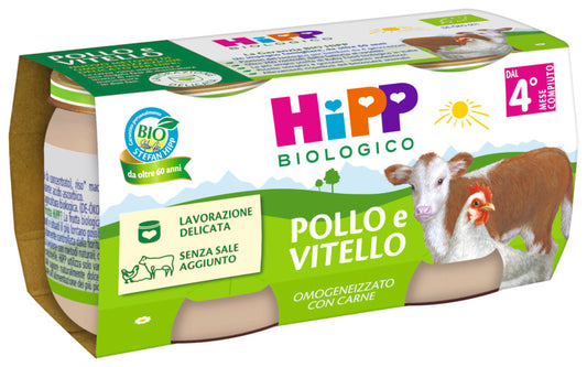 Hipp omogeneizzato pollo e vitello 2x80gr