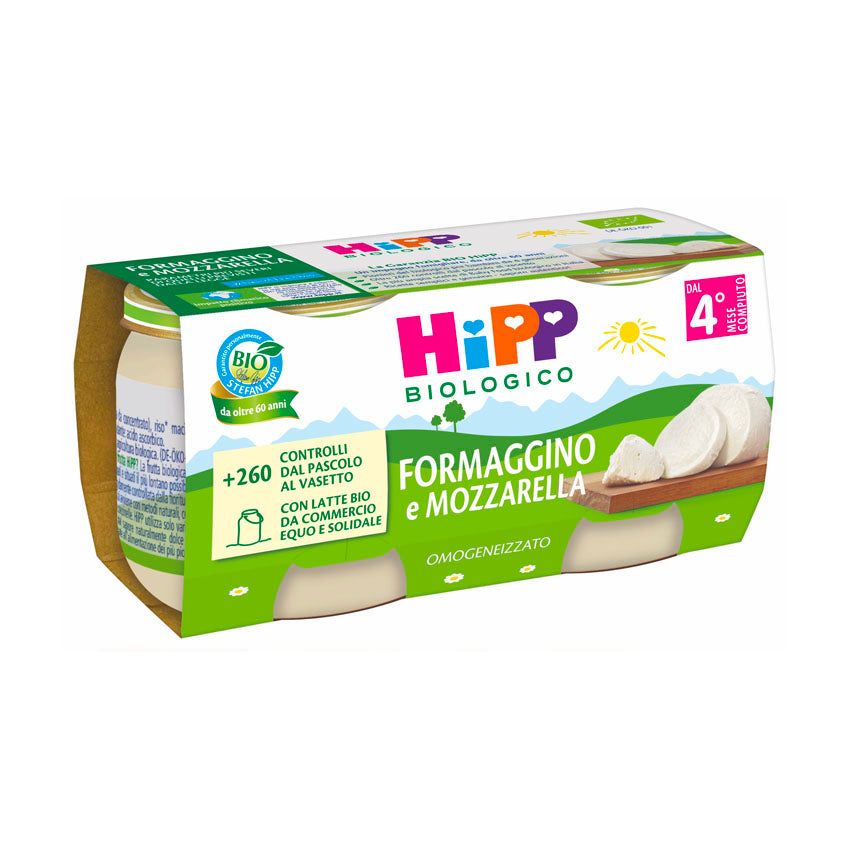 Hipp omogeneizzato formaggino e mozzarella 2x80gr