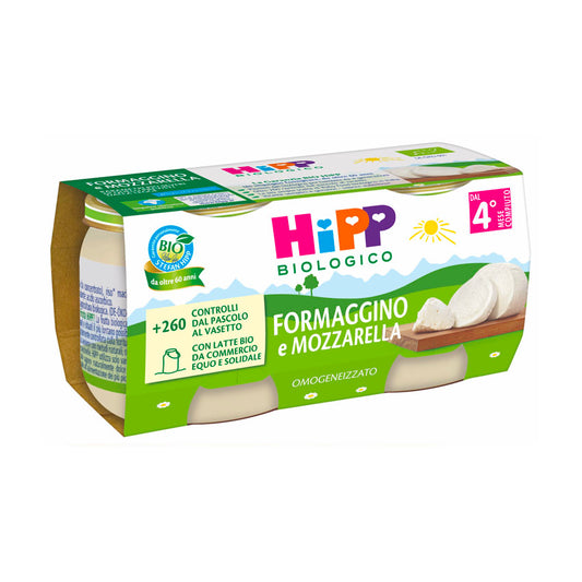 Hipp omogeneizzato formaggino e mozzarella 2x80gr