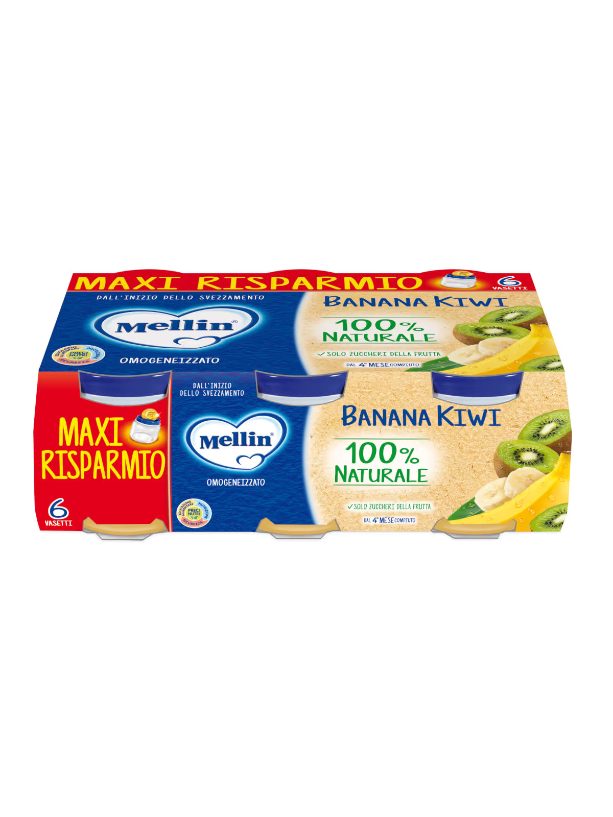 Mellin omogeneizzato banana/kiwi 6x80gr - Farmasanitaria DuDù