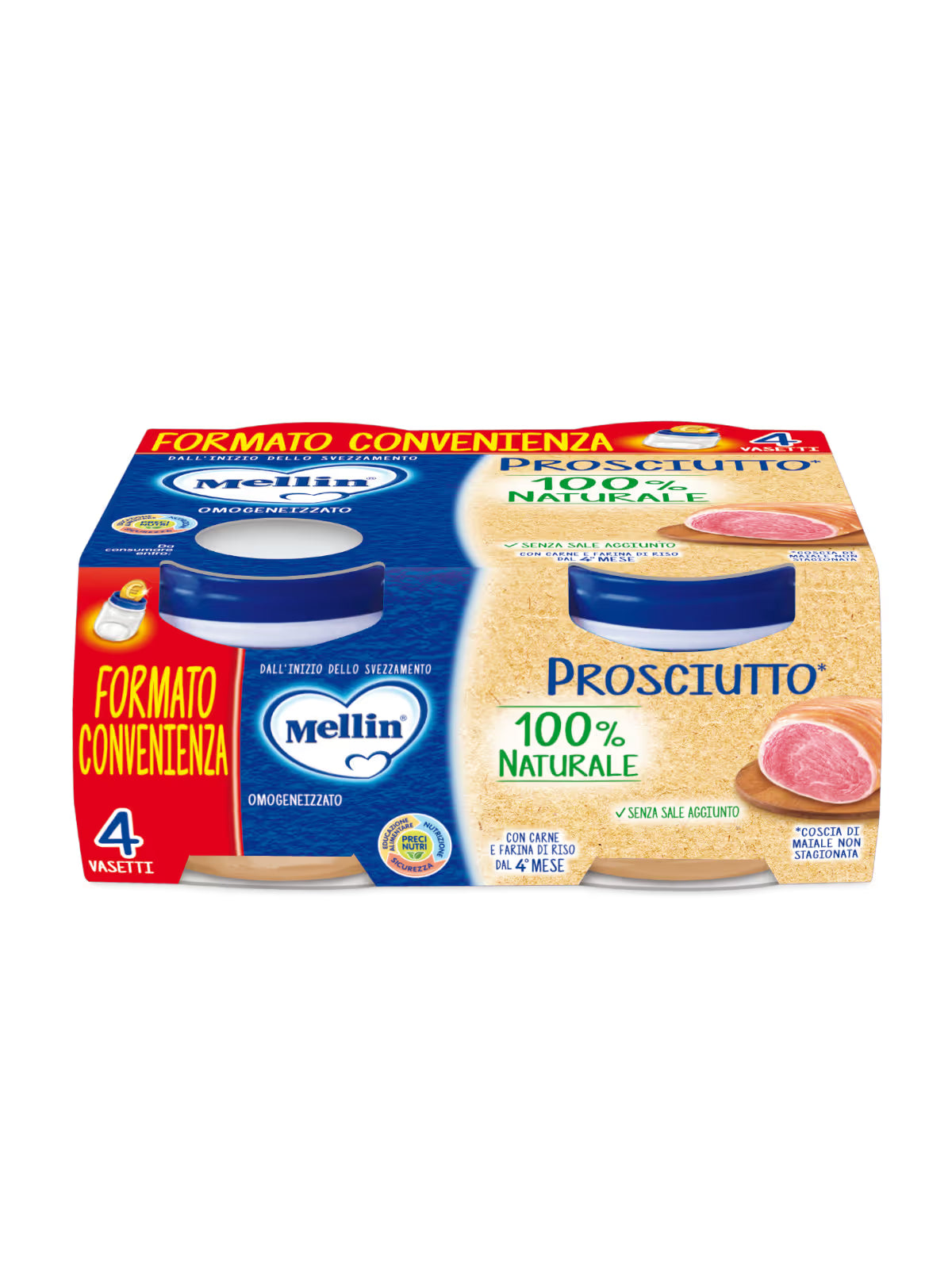 Mellin omogeneizzati prosciutto 4x80gr - Farmasanitaria DuDù