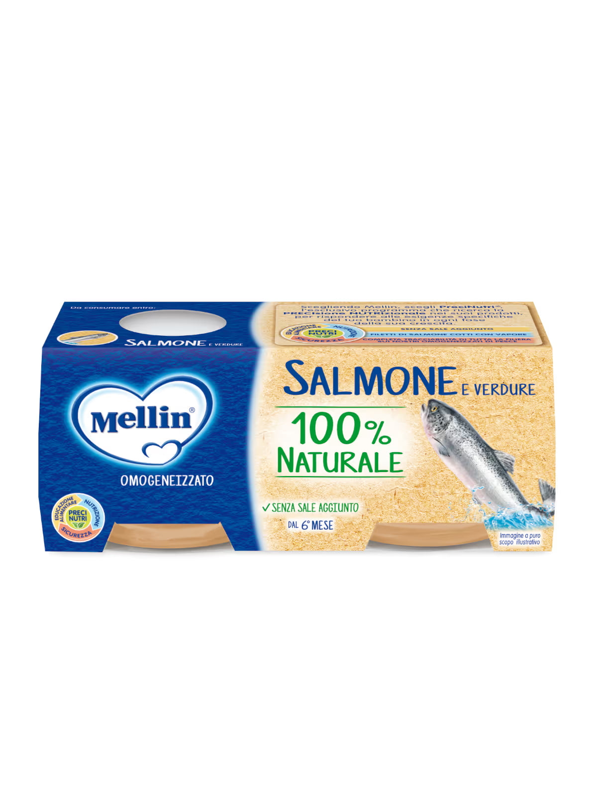 Mellin omogeneizzato salmone 2x80gr - Farmasanitaria DuDù