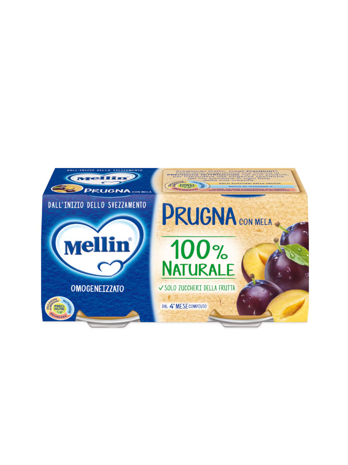 Mellin omogeneizzato prugna 2x100gr - Farmasanitaria DuDù