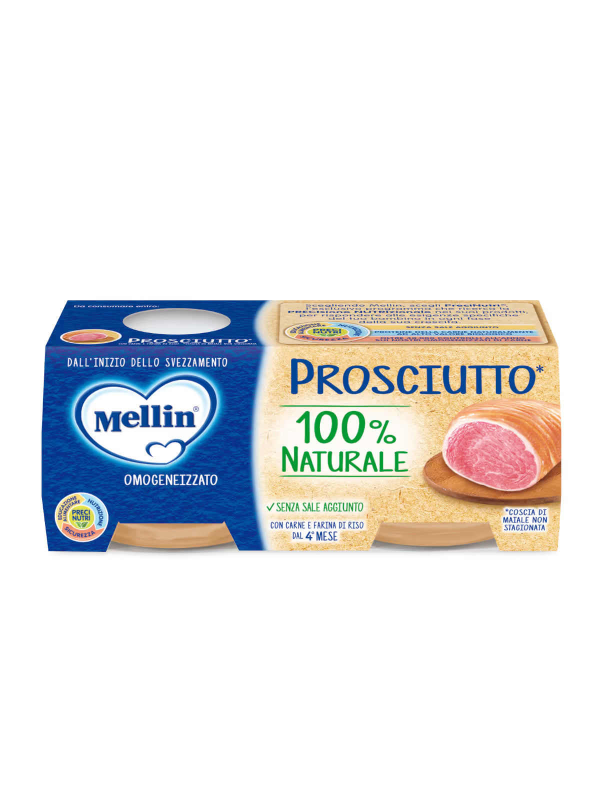 Mellin omogeneizzato prosciutto 2x80gr - Farmasanitaria DuDù