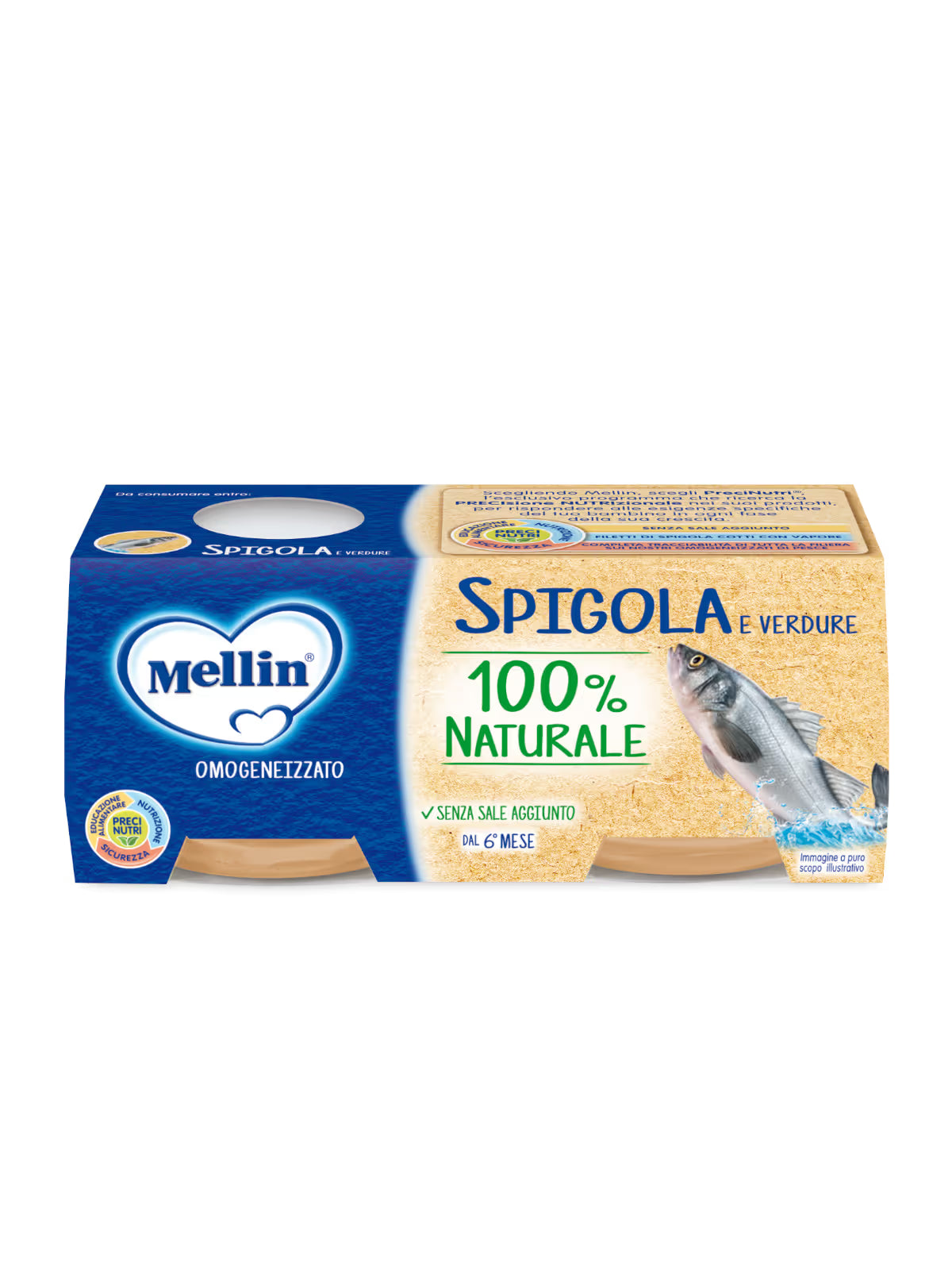 Mellin omogeneizzato spigola 2x80gr