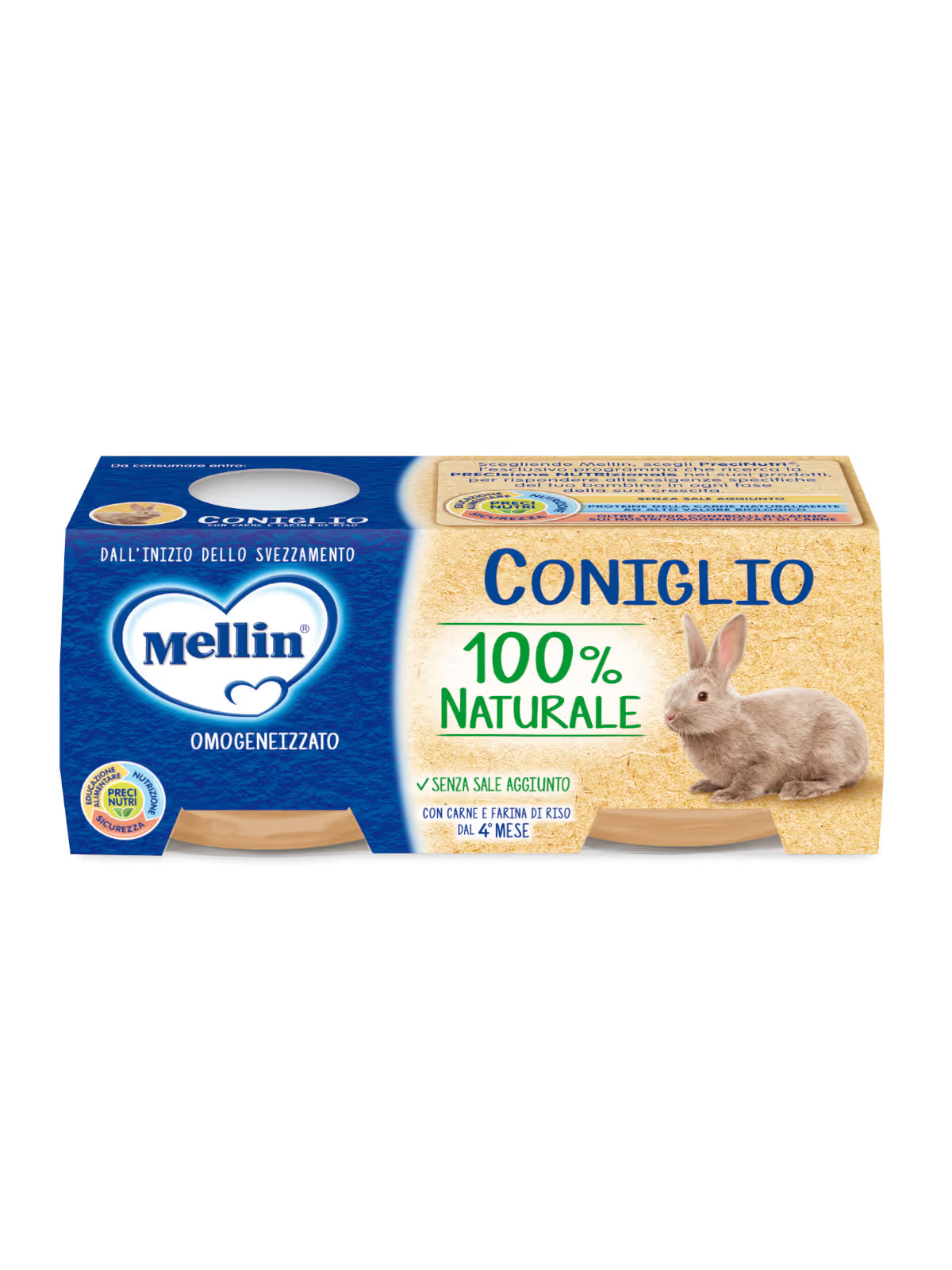 Mellin omogeneizzato coniglio 2x80gr - Farmasanitaria DuDù