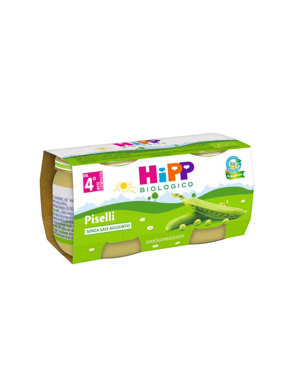 Hipp omogeneizzato piselli 2x80gr - Farmasanitaria DuDù