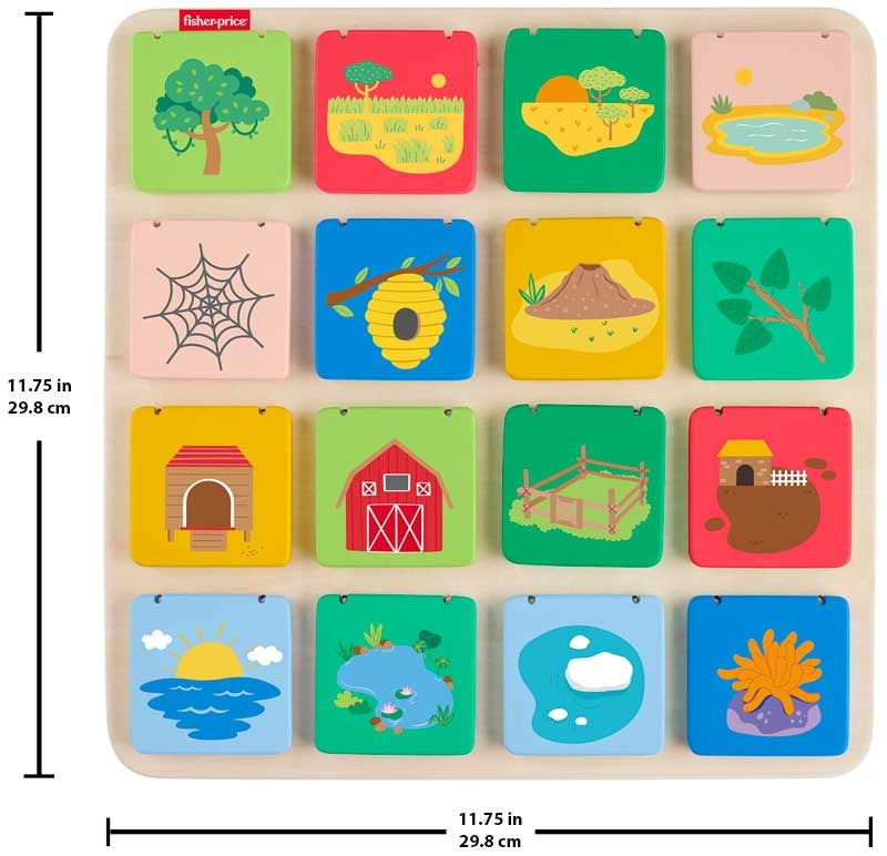 Fisher-Price Tavoletta di Sollevamento e Rivela in lingua inglese in legno - Farmasanitaria DuDù