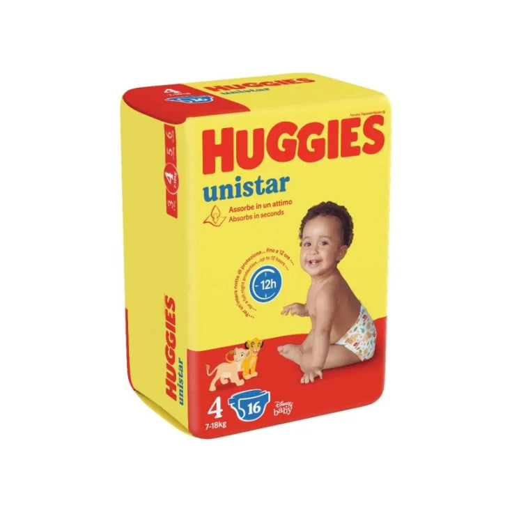 Huggies Pannolini Unistar Taglia 4  7-18kg  16pz