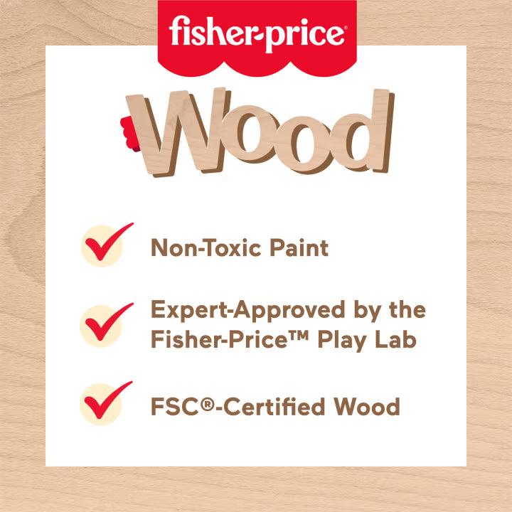 Fisher-Price Labirinto di perline arcobaleno in legno, giocattolo per lo sviluppo di neonati e bambini piccoli - Farmasanitaria DuDù