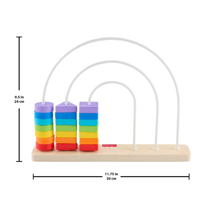 Fisher-Price Labirinto di perline arcobaleno in legno, giocattolo per lo sviluppo di neonati e bambini piccoli - Farmasanitaria DuDù