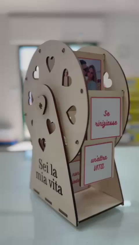 Giostrina personalizzata in legno con frase + foto