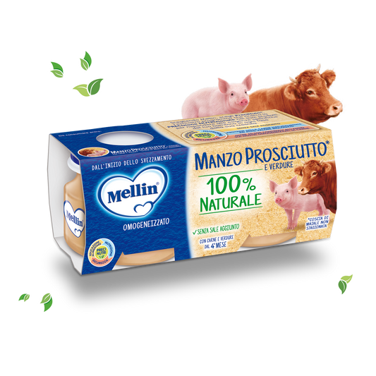 Mellin omogeneizzato manzo/prosciutto 2x80gr