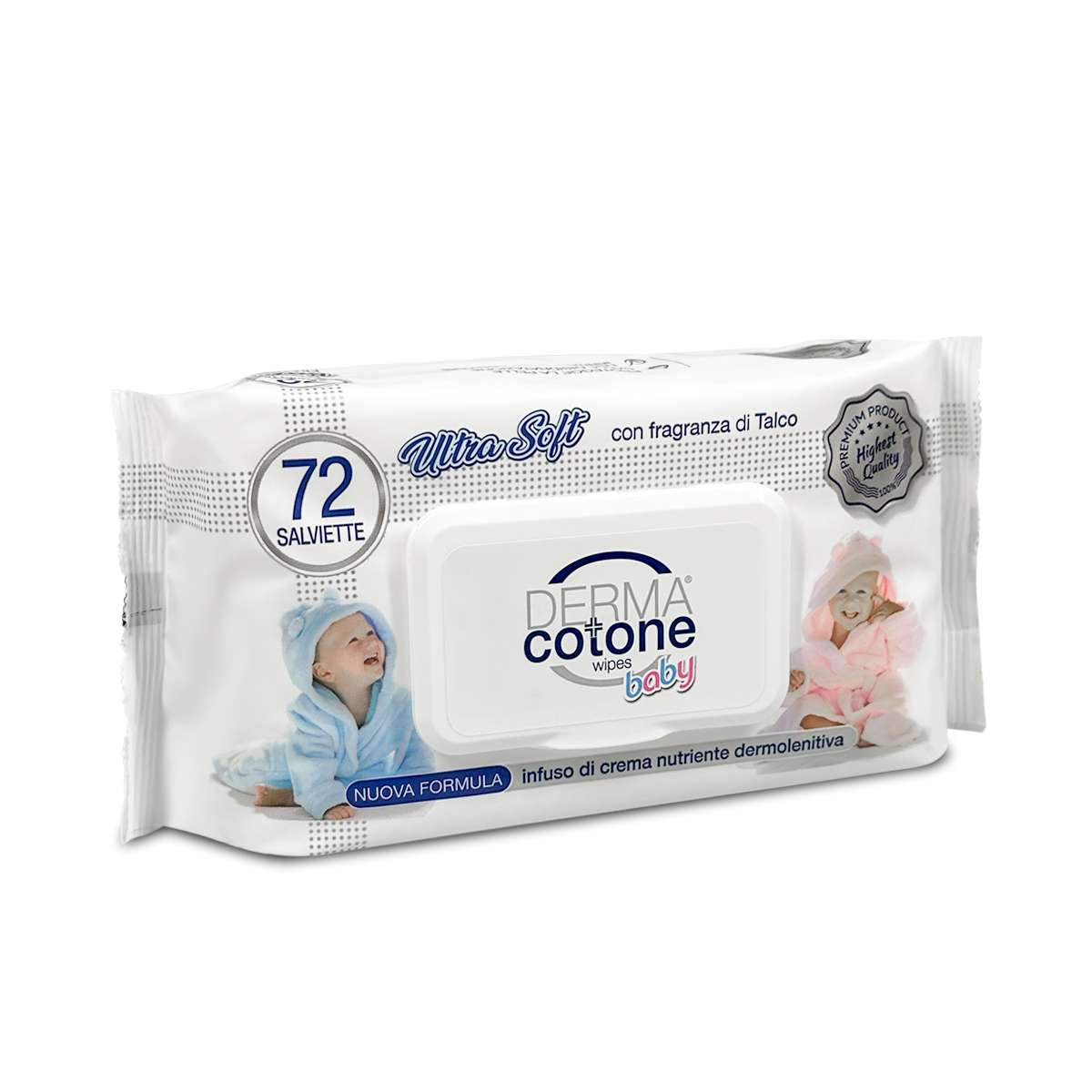 Dermacotone Salviettine 72pz con infuso di crema nutriente dermolenitiva - Farmasanitaria DuDù