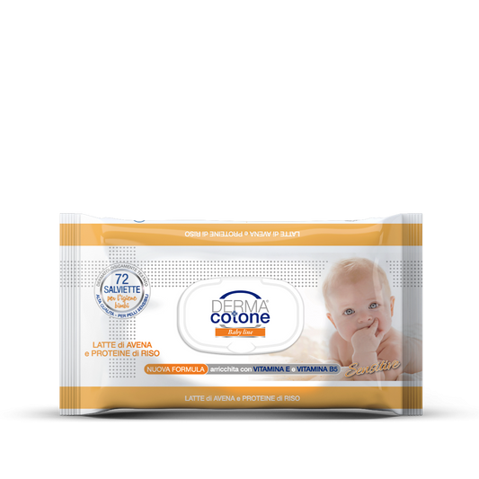 Dermacotone Salviettine 72pz Latte di Avena e Proteine del Riso