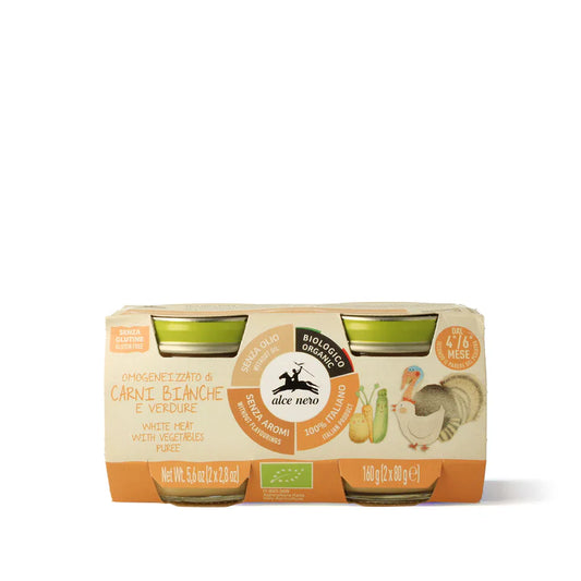 Alce Nero Omogeneizzato di carni bianche e verdure biologico 2x80gr